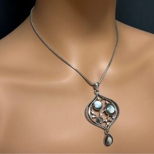 16” Silver & Moonstone Pendant Necklace